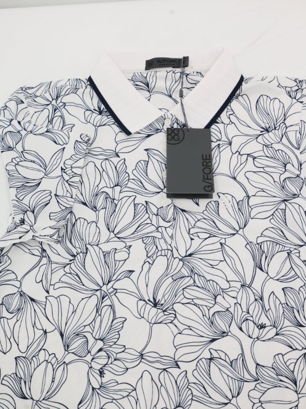 NWT $125 G/Fore Polo Shirt Womenz Medium Golf Short Sleeve Performance Floral